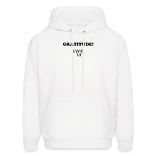 Load image into Gallery viewer, LIVE IT Men's GRATITUDE original Men's Hoodie - white