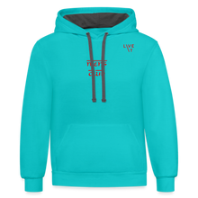 Load image into Gallery viewer, LIVE IT Men's "MENS CLUB" original Contrast Hoodie - scuba blue/asphalt