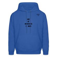 Load image into Gallery viewer, LIVE IT Men's AGE OF INNOCENCE IS BACK original Men's Hoodie - royal blue