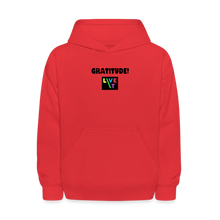 Load image into Gallery viewer, LIVE IT Kids GRATITUDE original Hoodie - red
