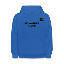 Load image into Gallery viewer, LIVE IT Kids Aussie NO WORRIES MATE original Hoodie - royal blue