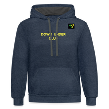 Load image into Gallery viewer, LIVE IT Aussie Unisex DOWN UNDER CLUB original Contrast Hoodie - indigo heather/asphalt