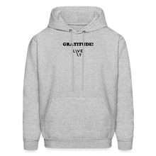 Load image into Gallery viewer, LIVE IT Men's GRATITUDE original Men's Hoodie - heather gray