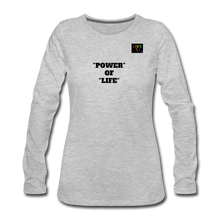 Load image into Gallery viewer, LIVE IT Pride Women's POWER OF LIFE original Women's Slim Fit Long Sleeve T-Shirt - heather gray