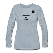 Load image into Gallery viewer, LIVE IT Pride Women's POWER OF LIFE original Women's Slim Fit Long Sleeve T-Shirt - heather ice blue