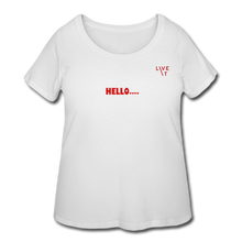 Load image into Gallery viewer, LIVE IT Curvy Plus Size HELLO GOODBYE original Women's Curvy T-Shirt - white