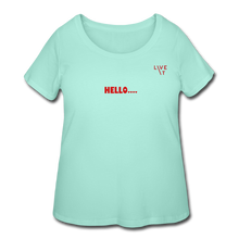 Load image into Gallery viewer, LIVE IT Curvy Plus Size HELLO GOODBYE original Women's Curvy T-Shirt - mint