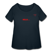 Load image into Gallery viewer, LIVE IT Curvy Plus Size HELLO GOODBYE original Women's Curvy T-Shirt - navy