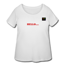 Load image into Gallery viewer, LIVE IT Pride Curvy Plus Size HELLO GOODBYE original Women's Curvy T-Shirt - white