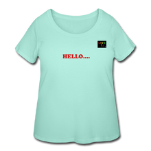Load image into Gallery viewer, LIVE IT Pride Curvy Plus Size HELLO GOODBYE original Women's Curvy T-Shirt - mint