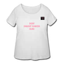 Load image into Gallery viewer, LIVE IT Curvy Plus Size Breast Cancer BEAT CLUB original Women's Curvy T-Shirt - white