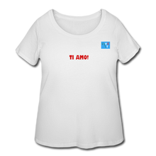 Load image into Gallery viewer, LIVE IT Curvy Plus Size Italia TI AMO original Women's Curvy T-Shirt - white