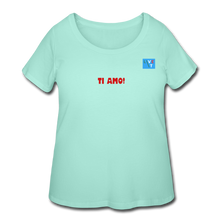 Load image into Gallery viewer, LIVE IT Curvy Plus Size Italia TI AMO original Women's Curvy T-Shirt - mint