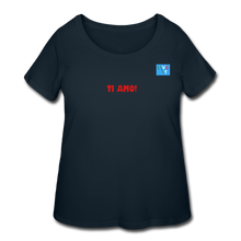 Load image into Gallery viewer, LIVE IT Curvy Plus Size Italia TI AMO original Women's Curvy T-Shirt - navy
