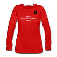 Load image into Gallery viewer, LIVE IT Pride Breast Cancer Women's BEAT CLUB original Women's Slim Fit Long Sleeve T-Shirt - red