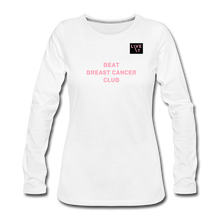 Load image into Gallery viewer, LIVE IT Breast Cancer Women's BEAT CLUB original Women's Slim Fit Long Sleeve T-Shirt - white