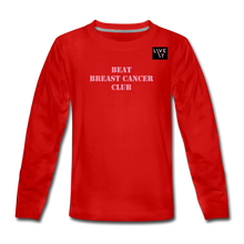 Load image into Gallery viewer, LIVE IT Kids Breast Cancer BEAT CLUB original Long Sleeve T-Shirt - red