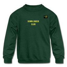 Load image into Gallery viewer, LIVE IT Kids Aussie DOWN UNDER CLUB original Crewneck Sweatshirt - forest green