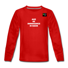 Load image into Gallery viewer, LIVE IT Kids AGE OF INNOCENCE IS BACK original Long Sleeve T-Shirt - red