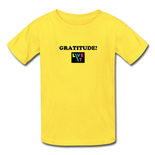 Load image into Gallery viewer, LIVE IT Kids GRATITUDE original Youth T-Shirt - yellow