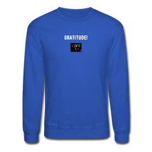 Load image into Gallery viewer, LIVE IT Pride Unisex GRATITUDE original Crewneck Sweatshirt - royal blue
