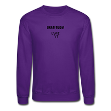 Load image into Gallery viewer, LIVE IT Unisex GRATITUDE original Crewneck Sweatshirt - purple