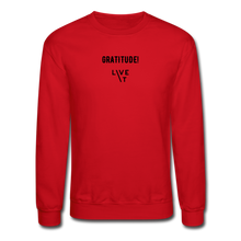 Load image into Gallery viewer, LIVE IT Unisex GRATITUDE original Crewneck Sweatshirt - red