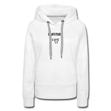 Load image into Gallery viewer, LIVE IT Women's GRATITUDE original Women's Hoodie - white