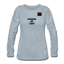 Load image into Gallery viewer, LIVE IT Women's POWER OF LIFE original Women's Slim Fit Long Sleeve T-Shirt - heather ice blue