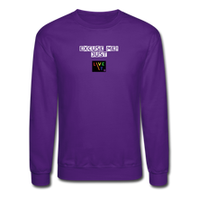 Load image into Gallery viewer, LIVE IT Pride Unisex EXCUSE ME JUST LIVE IT original Crewneck Sweatshirt - purple