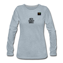 Load image into Gallery viewer, LIVE IT Pride Women's "PRIDE CLUB" original Women's Slim Fit Long Sleeve T-Shirt - heather ice blue