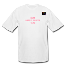 Load image into Gallery viewer, LIVE IT Pride Breast Cancer Men's Tall BEAT CLUB original Men's Tall T-Shirt - white