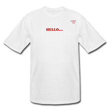 Load image into Gallery viewer, LIVE IT Men's Tall HELLO GOODBYE original Men's Tall T-Shirt - white