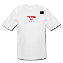 Load image into Gallery viewer, LIVE IT Pride Men's Tall POWER OF LIFE original Men's Tall T-Shirt - white