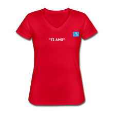 Load image into Gallery viewer, LIVE IT Italia Women's TI AMO original Women's V-Neck T-Shirt - red