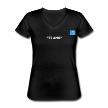 Load image into Gallery viewer, LIVE IT Italia Women's TI AMO original Women's V-Neck T-Shirt - black