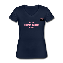 Load image into Gallery viewer, LIVE IT Breast Cancer Women's BEAT CLUB original Women's V-Neck T-Shirt - navy