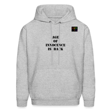 Load image into Gallery viewer, LIVE IT Pride Unisex AGE OF INNOCENCE IS BACK original Hoodie - heather gray
