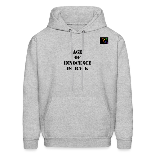 LIVE IT Pride Unisex AGE OF INNOCENCE IS BACK original Hoodie - heather gray