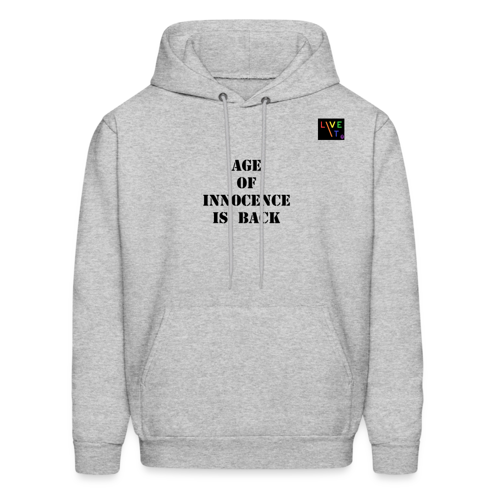 LIVE IT Pride Unisex AGE OF INNOCENCE IS BACK original Hoodie - heather gray