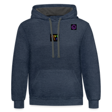 Load image into Gallery viewer, LIVE IT Pride Unisex original Contrast Hoodie - indigo heather/asphalt
