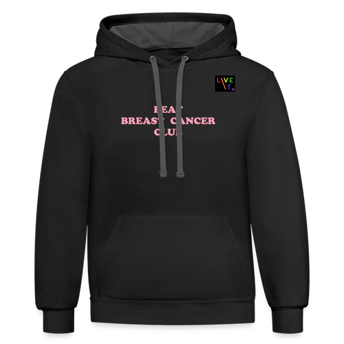 LIVE IT Pride Breast Cancer Unisex BEAT CLUB original Contrast Hoodie - black/asphalt