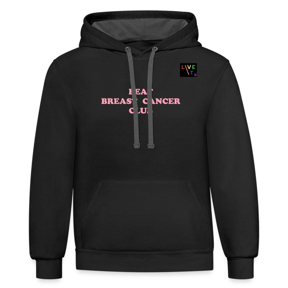 LIVE IT Pride Breast Cancer Unisex BEAT CLUB original Contrast Hoodie - black/asphalt