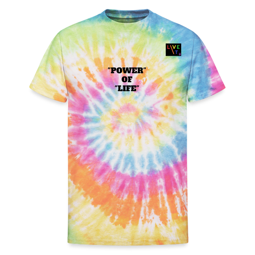 LIVE IT Pride Unisex POWER OF LIFE original Tie Dye T-Shirt - rainbow
