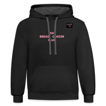 Load image into Gallery viewer, LIVE IT Breast Cancer Unisex BEAT CLUB original Contrast Hoodie - black/asphalt
