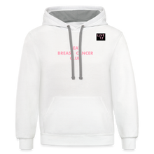 Load image into Gallery viewer, LIVE IT Breast Cancer Unisex BEAT CLUB original Contrast Hoodie - white/gray

