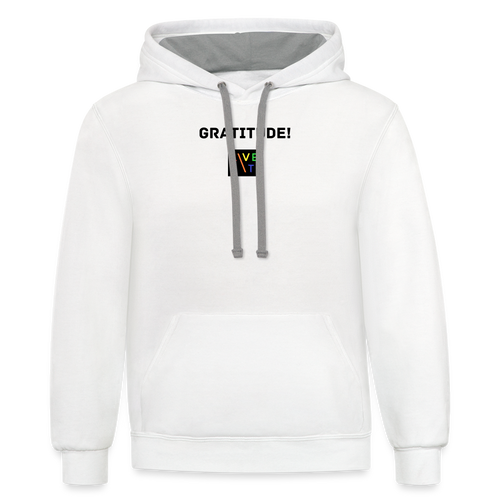 LIVE IT Pride Unisex GRATITUDE original Contrast Hoodie - white/gray