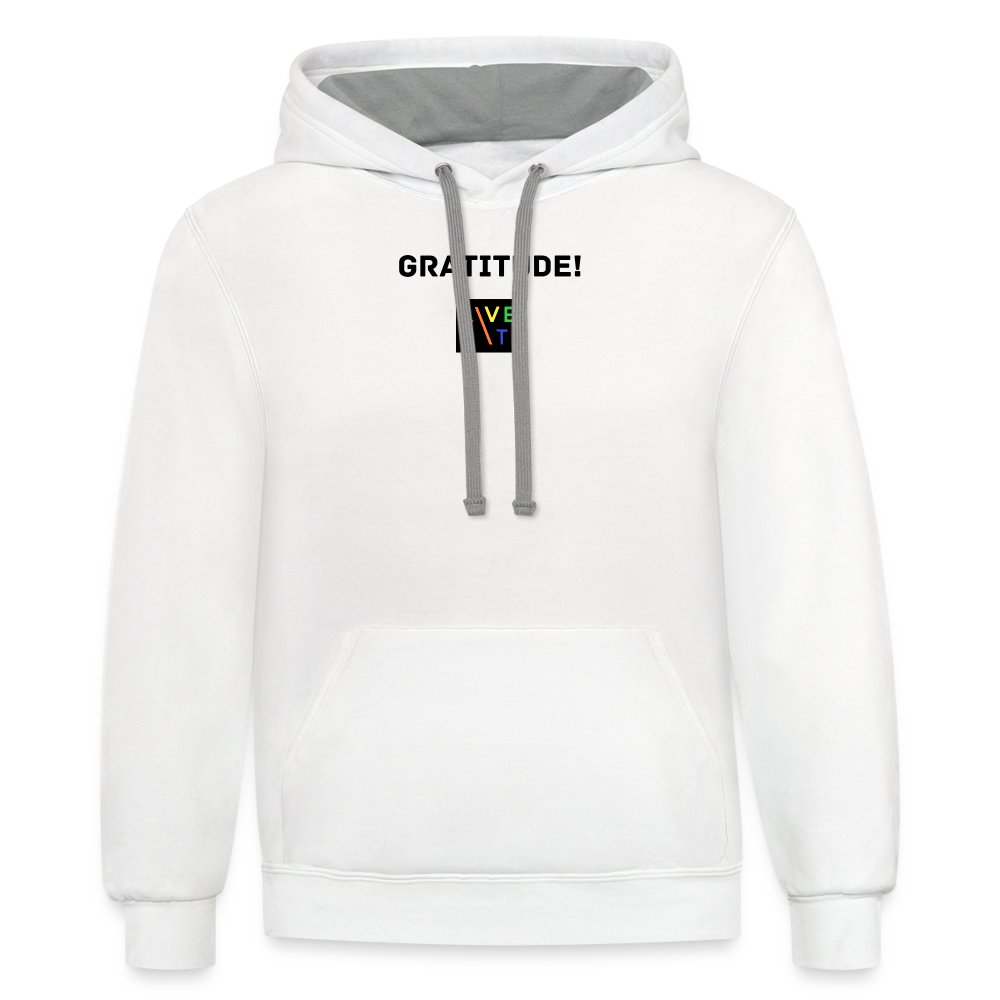 LIVE IT Pride Unisex GRATITUDE original Contrast Hoodie - white/gray