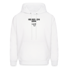 Load image into Gallery viewer, LIVE IT Men&#39;s EXCUSE ME JUST LIVE IT original Men&#39;s Hoodie - white
