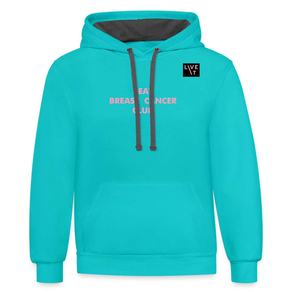 LIVE IT Breast Cancer Unisex BEAT CLUB original Contrast Hoodie - scuba blue/asphalt